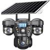 KVBRUI V380 PRO 15MP Macchina Fotografica Solare Tre Lenti Audio Esterno IP66 Impermeabile Batteria Integrata di Sicurezza CCTV HD 4G SIM Card Telecamera di Rete(4G Cam No Card)