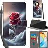 Haninsuze Cover per Honor Magic 6 Lite 5G Custodia Cover Pelle Libro Portafoglio con Porta Carte Magnetica Protezione Antiurto Cuoio Flip Case Custodia Cover per Honor Magic 6 Lite, Rose
