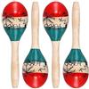 CHUIFAI 2 paia Maracas in Legno Naturale Dipinto a Mano, Strumenti Musicali, per feste, scuola, spettacoli