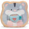 NICI mymochi 62395 Shai Peluche a forma di criceto con tazza, morbido ed elegante pupazzo da coccolare o usare come accessorio, per adulti e bambini, 35 x 33 x 12 cm, grigio