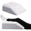 HAVARGO Cuscino per le vene, cuscino per sollevare le gambe in memory foam, cuscino per gambe per alleviare lo stress, con rivestimento rimovibile, cuscino per gambe a doppio strato per dormire