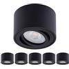 Oktaplex lighting Oktaplex 6 pezzi Spot a plafone Lile Black - incl. modulo LED 4,8W 230V 3000K Bianco caldo 80x50mm Apparecchio a plafone Spot a plafone in alluminio orientabile