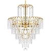 TRY-YEAN Lampadario in Cristallo Dorato Moderno 6 Livelli 4 Luci Plafoniera da Incasso per Camera da Letto, Soggiorno, Cucina, Hotel