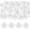 M METERXITY 50-Pz Fiori Chiffon Strass e Perle 2.17 x 2.17 Fiori Tessuto a Rete Fiori Chiffon Completi Clip Capelli Fiori per Decorazioni/Matrimonio/Fascette Capelli/Feste/Giardino [Bianco]