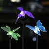 Solpex Luci solari da giardino, confezione da 3 luci solari a forma di farfalla, decorazioni per esterni, paletti a LED multicolore che cambiano colore, luci solari da cortile per giardino, patio e