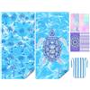 COYBTO Telo Mare Grande Microfibra, 180x90CM Teli Mare Spiaggia Bifacciali, Telo Mare Antisabbia, Rapida Asciugatura, Asciugamano Microfibra per Spiaggia, Piscina, Campeggio, Viaggi