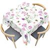 Morbuy Tovaglia per Tavolo Quadrato, Motivo Floreale Tovaglie Impermeabile Idrorepellente Antimacchia Copritavolo Lavabile per Decorative Cucina Giardino Compleanno (200x200cm,Ape Gialla)