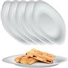 KADAX Set di 6 Piatti da Dessert Bianchi, Adatti per Lavastoviglie, in Vetro Rinforzato, Moderni per Colazione e Torte