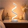 Arcadia Lampada da Comodino LED - Luce Notturna Dimmerabile Bianco Freddo, Naturale e Caldo - Design a Spirale Moderno 3200 Lumen - Abat-jour per Camera da Letto, Scrivania e Salotto (2 x Bianco)