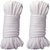 WYSUMMER Corda morbida, 2 pezzi, 10 m, 8 mm, in cotone, multiuso, per lavori artigianali, corda di cotone spessa (bianco)