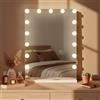 CLP Specchio per il trucco Murrieta | Specchio cosmetico con porta USB | Illuminazione LED dimmerabile | Specchio Hollywood con 3 modalità, Colore:bianco
