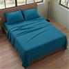 Generico Completo Letto Una Piazza e Mezza (130x200) Lenzuola in Microfibra Anallergica, Manifattura Made in Italy, Set Completo 4 Pezzi con 1 Federa Cuscino Inclusa, Color Oceano