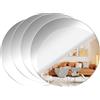Leikedun 4 Pezzi 30 cm Acrilico Rotondi Specchi da Parete, Adesivi da Parete a Specchio, Specchio Flessibile Adesivo Wall Stickers, Specchio da Parete Rotondi per Decorazioni Armadio, Muro, Casa
