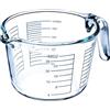 KADAX Misurino in vetro, brocca in vetro con manico ergonomico, misurino resistente per prodotti liquidi e polverosi, misurino per cottura e cottura (1 litro)