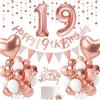 UDRKFOPK Palloncini 19 Anni Compleanno Oro Rosa,Numero 19 per Compleanno，Decorazioni 19 Anni Ragazza,Palloncini Compleanno 19 Anni Ragazza per Uomo Donna Decorazioni Festa