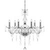 TRY-YEAN Lampadario Trasparente a 6 Braccia Lampadario in K5 Cristallo Moderno Sospensione Classico con Catena Regolabile per Camera da Letto, Soggiorno, Corridoio, Ingresso E14