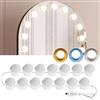 AURORIONCG Luci Specchio Trucco 14 Lampadine LED Cavo Regolabile Scomparsa