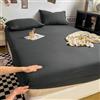Stfery Completo Letto 3 Federe 220x200 Completo Lenzuola Super King Size 3 Pezzi in Cotone Lavato, Tinta Unita, Nero