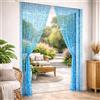 SUSANNA HOME DESIGN Susanna Home Tenda con Frange a Perline Antizanzare Antinsetti a Pannello per Porte Finestre Telaio in PVC Ideale per Interni ed Esterni Blu 120x220 cm