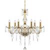 TRY-YEAN Lampadario a Gocce Dorata Lampadari a 6 Bracci in Cristallo Eleganti E14 K5 Cristallo Lampadario Camera da Letto Moderno per Soggiorno Corridoio Iscrizione