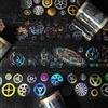 MisKepaa Adesivi Scrapbook PET Washi Tape, 3 Rotoli di Adesivi Cyber Punk Tape, Accessori per Scrapbooking Adesivi Estetici per Journaling, Junk Journal, Scrapbooking, Tazze(codice Weapon Wheel)