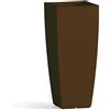 Decor Space Vaso Cromia Square quadrato e alto tinta unita in resina Made in Italy (70 cm, Marrone)