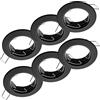 Oktaplex lighting Oktaplex Sedan Set di 6 faretti da soffitto piatti per moduli GU10 e LED, telaio da incasso 60 mm, colore nero, faretto rotondo
