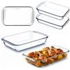 KADAX | Teglia da forno in vetro 2,2L, set da 2, teglia da forno in vetro resistente al calore, forme in vetro per cuocere al forno, cucinare e servire, adatte per lavastoviglie e microonde