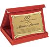 Printerland Targa Anniversario Matrimonio Personalizzata con Astuccio in Velluto Blu, Rosso o Nero - Targhe Personalizzate Regalo Nozze Sposi Sposa (ROSSO, 60° Anniversario)