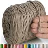 MeriWoolArt® Corda di Cotone 4mm 225m Corda Macramè Naturale, Filato Morbido per Tessuto da Parete, Macrame Fatto A Mano Parete Appeso Boho, Piume Macramè Acchiappasogni, Decorazione Macramè Fai Da Te