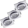 Oktaplex lighting Oktaplex 3 Set di faretti da incasso con modulo LED Lyon orientabile 4,8W 3000K 230V 380lm Bianco caldo Alluminio Spot quadrato da soffitto Diametro incasso 80mm