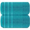TEXTILESY Confezione da 2 teli da bagno Super Jumbo Premium 100% cotone pettinato egiziano 100 x 200 cm-600 GSM teli da bagno grandi super morbidi (cotone, verde acqua)