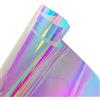 FJZFXKZL Pellicola for vetri trasparente olografica, pellicola dicroica iridescente, adesivo decorativo for vetri, rotolo di cellophane arcobaleno autoadesivo(40x200 cm)