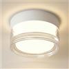 Dopa Dopastore Plafoniera da soffitto Terrazza esterno 9W Lampada LED Impermeabile per Interno ed Esterno - Applique da Parete o Soffitto - 3 Colori CCT 2800K 4000K 6000K - Quadrata/Tonda (Tonda)