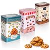 com-four® 3 pezzi set contenitori, scatole in metallo con coperchio in 3 | per biscotti - caramelle e caffè - stile retrò per cucina