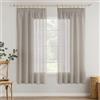 MIULEE Tende Trasparenti Tende per Interni con Nastro Arricciato 2 Pannelli per Finestre Camera da letto Soggiorno Casa Moderna 140X160 CM Grigio Scuro