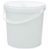 SHOBI Secchio ermetico Bianco in Plastica con coperchio idoneo per alimenti (5, 20 Litri)