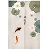 Surwin Noren Giapponese Tenda da Porta, Giapponese Noren Stile Artistico Divisorie Lunga Tappezzeria per Finestra Cucina Ristorante Negozio Doorway Decorazione (90x180cm,Stagno di Loto)