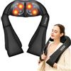 Oskuglin Massaggiatore Cervicale Shiatsu, Calore, 16 Testine, 3 Velocità | Massaggiatore elettrico per collo, spalle e schiena; fino a circa 45 °C, timer 15 min e adattatori casa/auto
