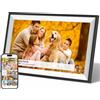 NETTIPS Cornice per foto digitale, 15,6 pollici Frameo Digital Picture Frame, 1920 x 1080 IPS LCD Touch Screen, rotazione automatica, 32 GB, supporta schede SD, condividi momenti istantaneamente tramite l'app