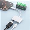 Quanlex Adattatore da USB C a HDMI, adattatore 2 in 1 da USB-C a HDMI 100 W per iPhone 16 15, 4K a 60 Hz a TV, splitter per schermo di sincronizzazione video AV digitale 4K, connettore con porta di ricarica
