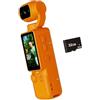 NMFLAB Action Camera compatta tascabile con display da 1,9 pollici, memoria 32 G e batteria da 2000 mAh, ideale per ciclismo e videocamera portatile