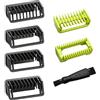 Générique Kit zoccoli compatibile con O Blade - 4 zoccoli Barba 1/2/3/5 mm - 1 zoccolo corpo - 1 protezione pelle zone sensibili - 1 spazzola per la pulizia - modelli QP2520 QP2530 QP2620 QP2630