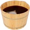 ClearFragrans Vasca per piedi in legno cipresso, secchio termico per pediluvio in legno massello, 12 mm, vasca per piedi vintage, ideale per benessere e relax, fatta a mano, 36,5 x 25 cm
