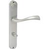 domino Fly Eco M9 78 - Maniglia per porta del WC per porte della stanza, con placca lunga, colore: nichel/materiale: alluminio