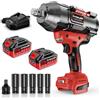 SundpeyPRO Chiave a Impatto a Batteria 21V, Kit Chiave Avvitatore ad Alta 3/4 Coppia con 2 Batterie 4.0Ah, Caricabatterie Rapido, Adattatore 3/4 a 1/2, 5 Bussole a Impatto (17/19/21/22/24mm)