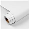 YENHOME Carta da Parati Adesiva Muro Bianco Tinta Unita 60x500cm Moderna Pellicola Adesiva Per Mobili Armadio Tavolo da Pranzo Bianco Opaco Carta Parati Muro Camera da Letto Cassetto Impermeabile