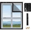 SWAWIS Zanzariera Finestra 100x120cm in Fibra di Vetro, Cornice 4cm, Zanzariera per Finestra Adesiva con Cinturino in Velcro, per Prevenzione di Zanzare Insetti Mosche