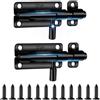 Zyluniy Slide Bolt con Viti, 2 Pezzi Chiavistello Scorrevole Inox, Chiavistello con Viti, Chiusura Cancello Esterno e Interni, Bullone Serratura Porta Chiavistello in Legno per Camera Letto,Recinzio