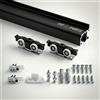 FIP Porte, Binario Porta Scorrevole Silver Portata 120 kg, Kit Alluminio Anodizzato, Fissaggio a Soffitto o Parete, Scorrimento Silenzioso, Misure da 120 a 300 cm, (220 cm, Nero fissaggio a parete)